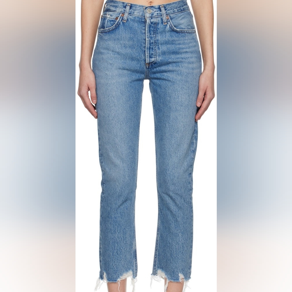 Agolde Blue Straight Leg Jeans Classic Style